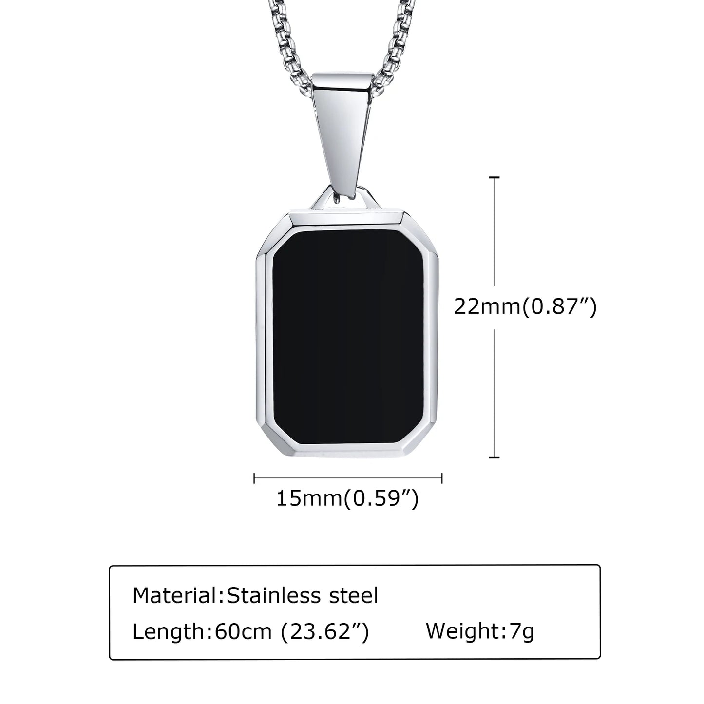 Black Enamel Stainless Steel Necklaces